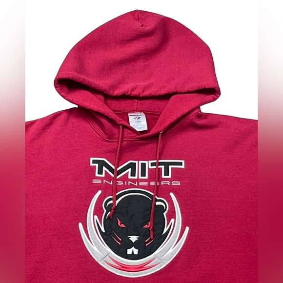 Vintage MIT Engineers Hoodie 90s-00s y2k College Sweatshirt LARGE - Picture 3 of 6